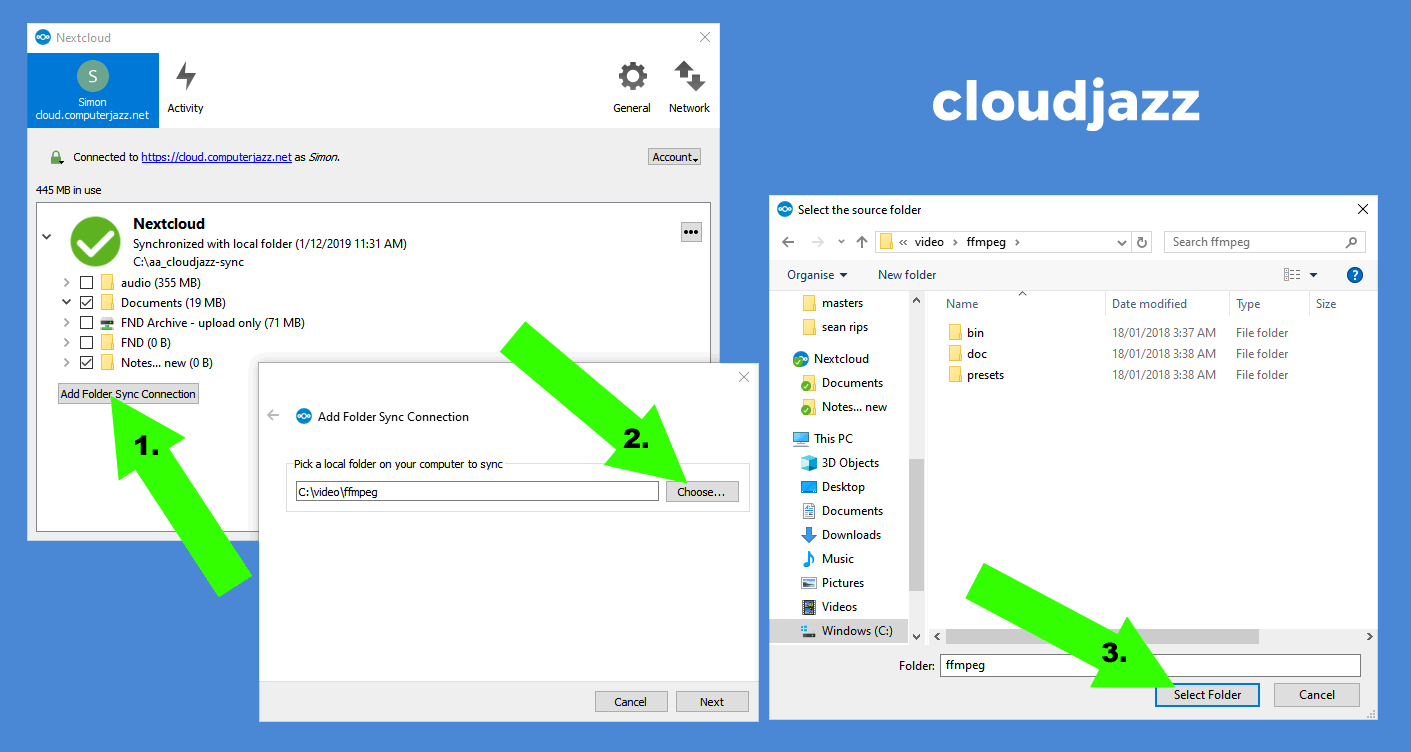 How to share a Windows10 folder with NextCloud